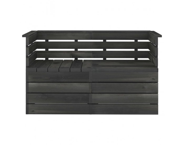 Sonata Градински 2-местен палетен диван, тъмносив, борово дърво масив