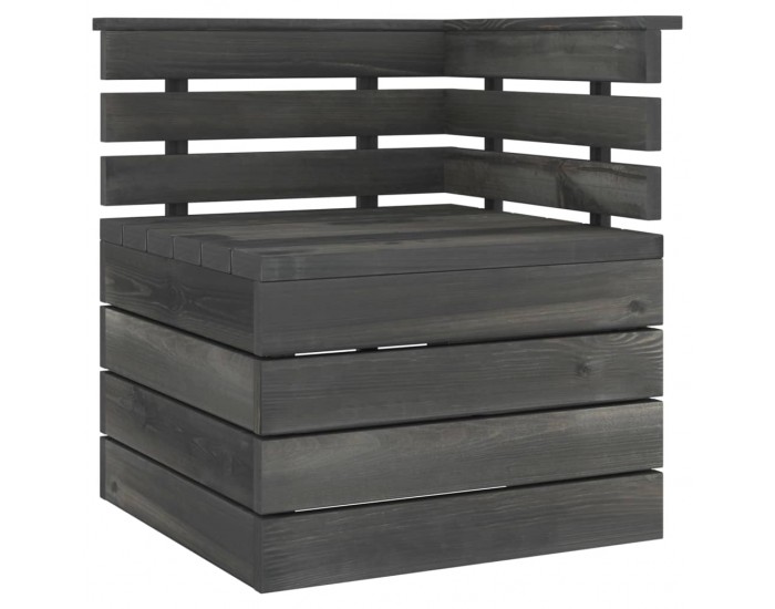 Sonata Градински 2-местен палетен диван, тъмносив, борово дърво масив