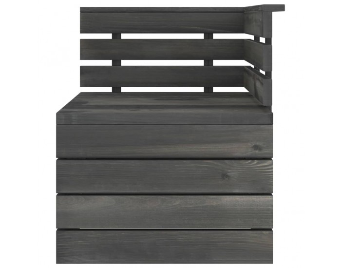 Sonata Градински 2-местен палетен диван, тъмносив, борово дърво масив