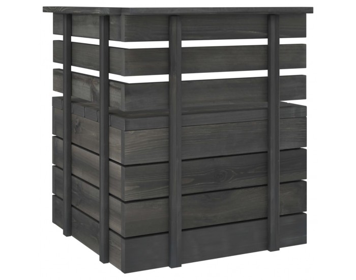 Sonata Градински 2-местен палетен диван, тъмносив, борово дърво масив