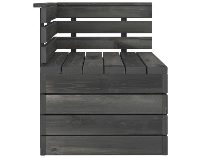 Sonata Градински 2-местен палетен диван, тъмносив, борово дърво масив