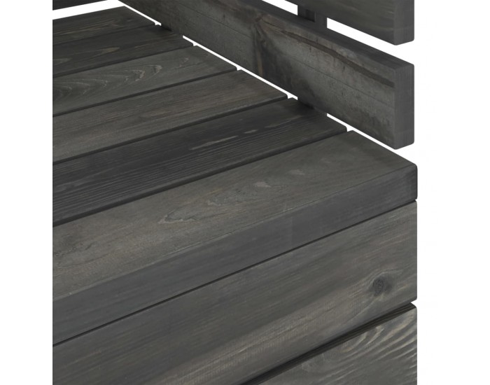 Sonata Градински 2-местен палетен диван, тъмносив, борово дърво масив