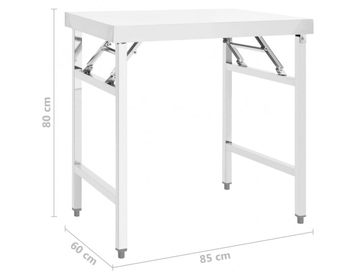 Sonata Кухненска сгъваема работна маса 85x60x80 см неръждаема стомана Sonata Кухненска сгъваема работна маса 85x60x80 см неръждаема стомана