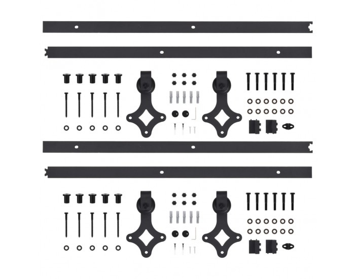 Sonata Механизми за плъзгаща врата, 2 бр, 200 см, стомана, черни