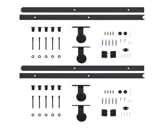 Sonata Механизми за плъзгаща врата, 2 бр, 183 см, стомана, черни