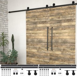 Sonata Механизми за плъзгаща врата, 2 бр, 183 см, стомана, черни - Офис