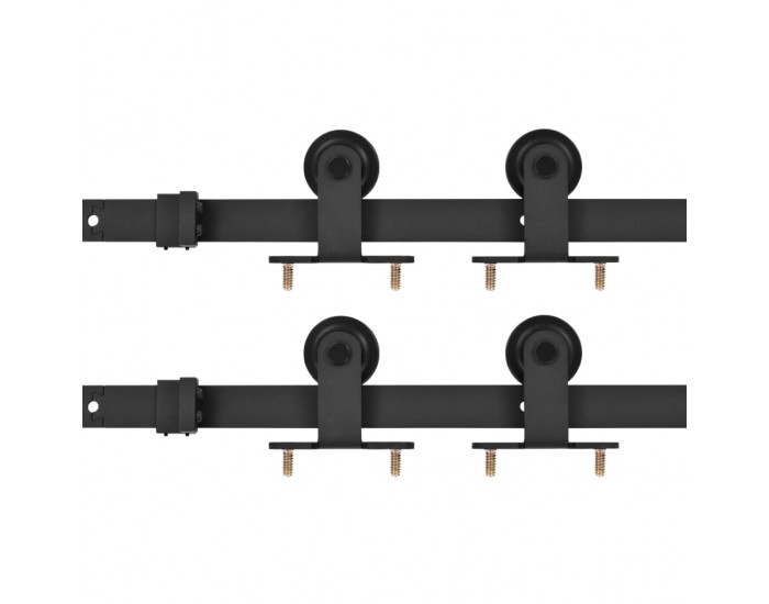 Sonata Механизми за плъзгаща врата, 2 бр, 200 см, стомана, черни Sonata Механизми за плъзгаща врата, 2 бр, 200 см, стомана, черни