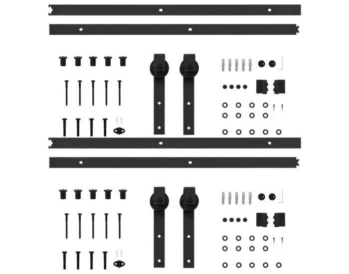 Sonata Механизми за плъзгаща врата, 2 бр, 183 см, стомана, черни