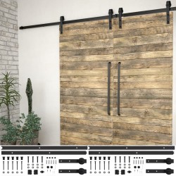 Sonata Механизми за плъзгаща врата, 2 бр, 183 см, стомана, черни - Офис