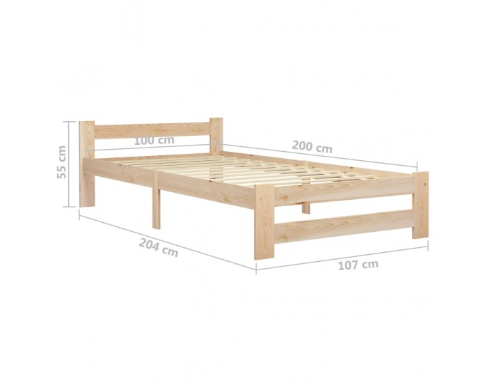 Sonata Рамка за легло, бор масив, 100х200 см