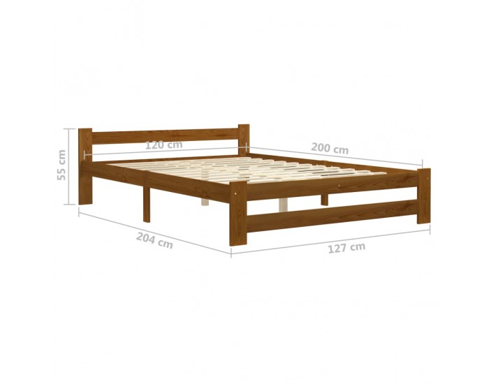 Sonata Рамка за легло, меденокафява, бор масив, 120x200 см