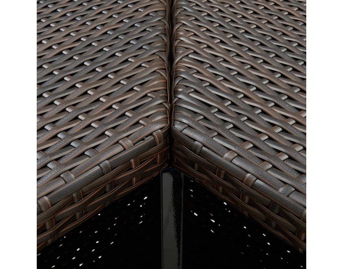 Sonata Градински бар комплект с възглавници, 4 части, полиратан, кафяв