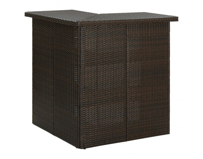 Sonata Градински бар комплект с възглавници, 4 части, полиратан, кафяв