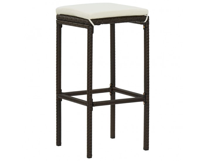 Sonata Градински бар комплект с възглавници, 4 части, полиратан, кафяв