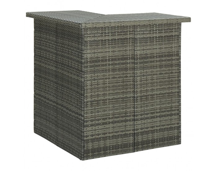 Sonata Градински бар комплект с възглавници, 16 части, полиратан, сив