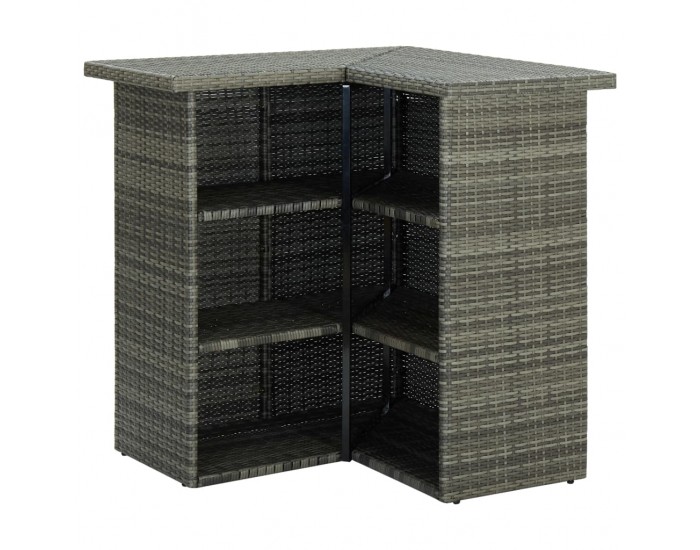 Sonata Градински бар комплект с възглавници, 16 части, полиратан, сив