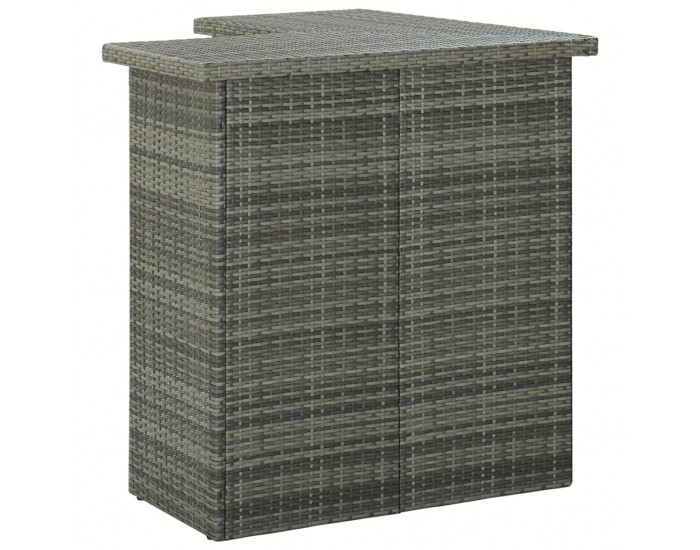 Sonata Градински бар комплект с възглавници, 16 части, полиратан, сив