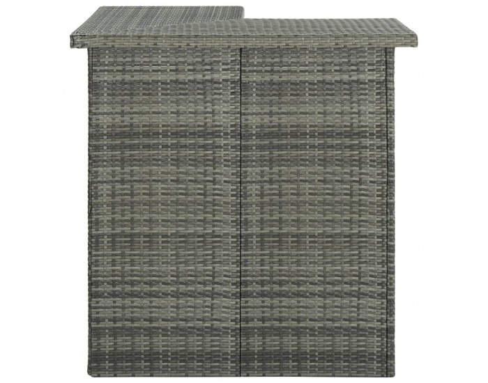 Sonata Градински бар комплект с възглавници, 16 части, полиратан, сив