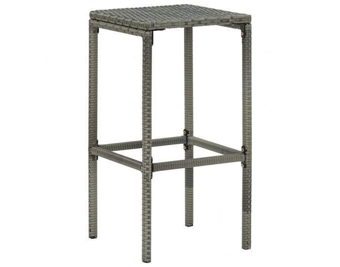 Sonata Градински бар комплект с възглавници, 16 части, полиратан, сив