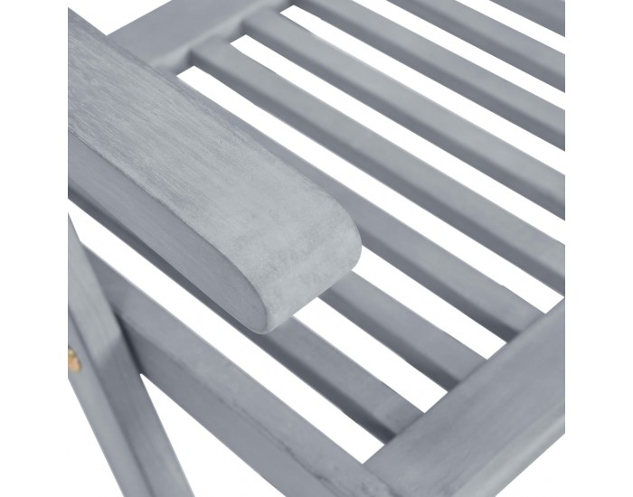 Sonata Градински накланящи се столове, 4 бр, сиви, акация масив
