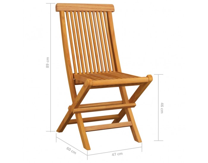 Sonata Градински столове със сини възглавници 6 бр тиково дърво масив