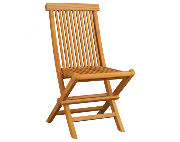 Sonata Градински столове със сини възглавници 6 бр тиково дърво масив