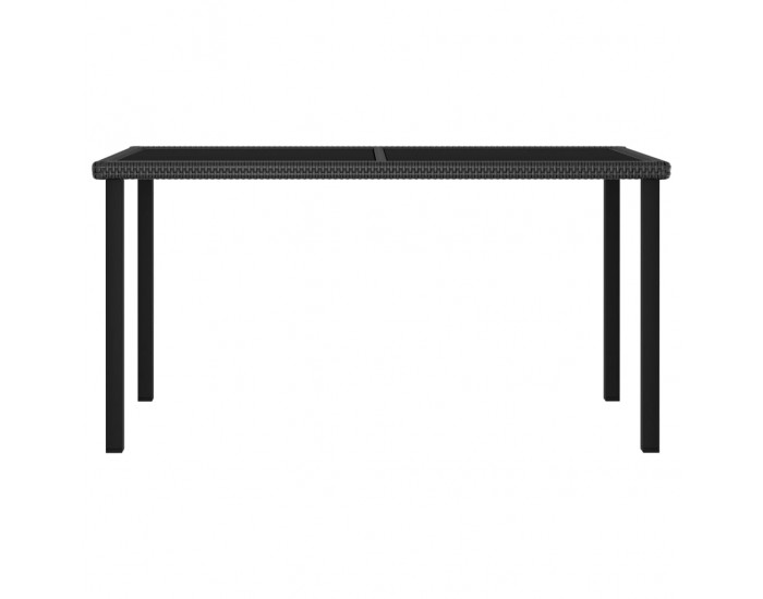 Sonata Градински трапезен комплект, 7 части, полиратан, черен