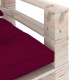Sonata Градински палетен диван с виненочервени възглавници, бор