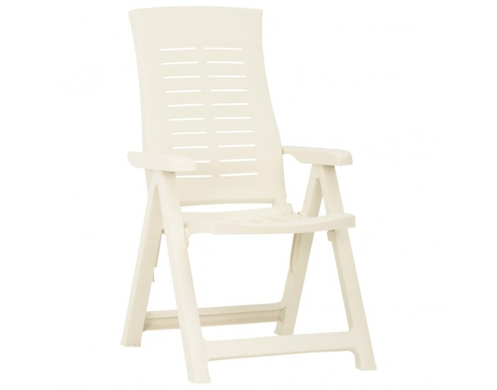 Sonata Градински регулируеми столове, 2 бр, пластмаса, бели