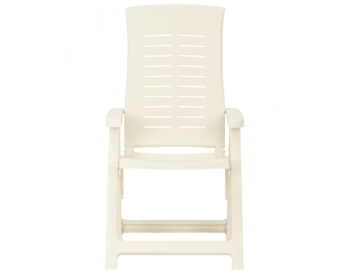 Sonata Градински регулируеми столове, 2 бр, пластмаса, бели