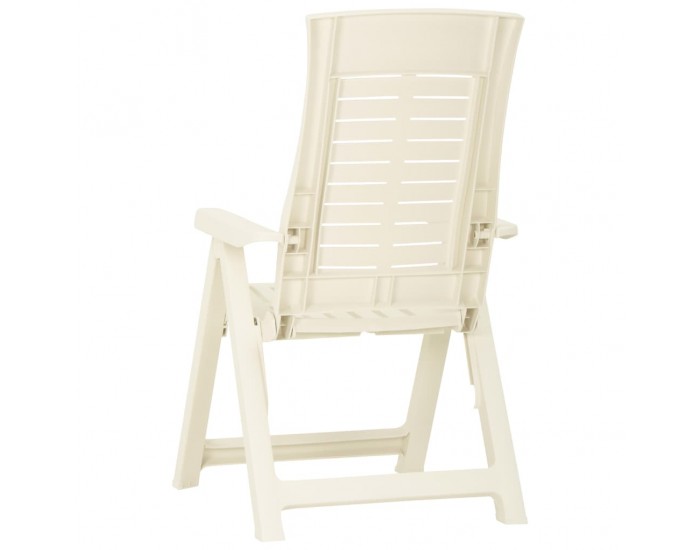 Sonata Градински регулируеми столове, 2 бр, пластмаса, бели