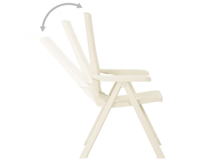 Sonata Градински регулируеми столове, 2 бр, пластмаса, бели