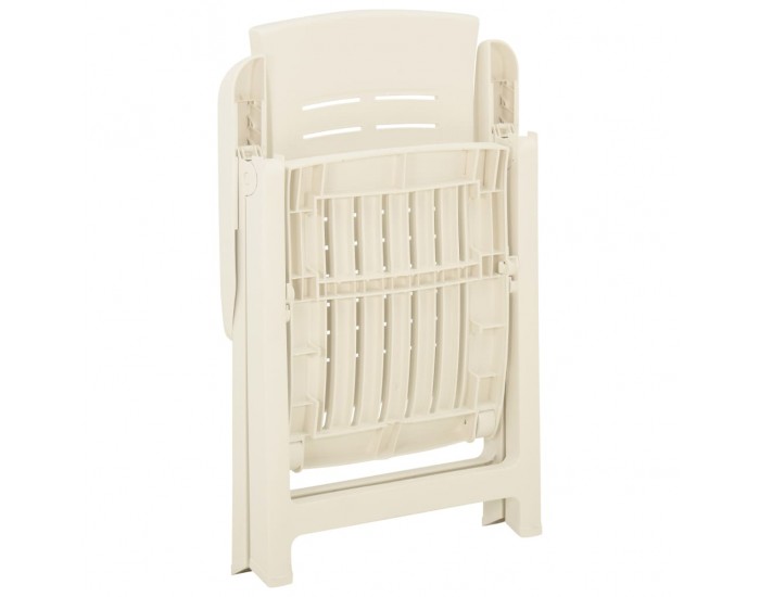 Sonata Градински регулируеми столове, 2 бр, пластмаса, бели