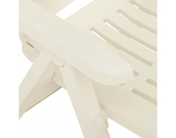 Sonata Градински регулируеми столове, 2 бр, пластмаса, бели