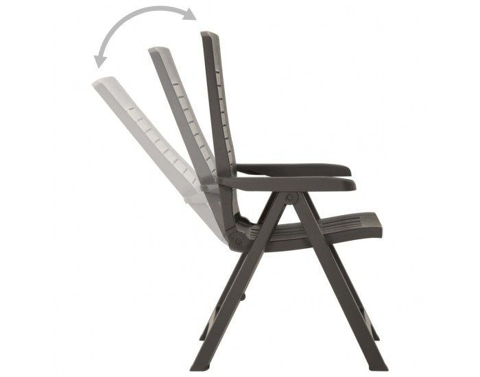 Sonata Градински регулируеми столове, 2 бр, пластмаса, антрацит