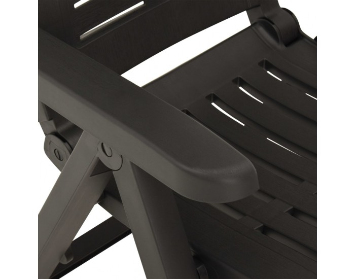 Sonata Градински регулируеми столове, 2 бр, пластмаса, антрацит