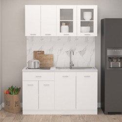 Sonata Комплект кухненски шкафове от 4 части, бял, ПДЧ - Кухненски комплекти