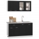 Sonata Комплект кухненски шкафове от 4 части, черен, ПДЧ