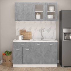 Sonata Комплект кухненски шкафове от 4 части, бетонно сив, ПДЧ - Сравняване на продукти