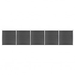 Sonata Ограден панел, WPC, 872x186 см, черен - Огради