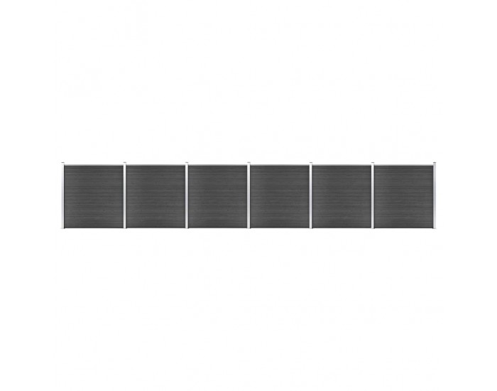 Sonata Ограден панел, WPC, 1045x186 см, черен