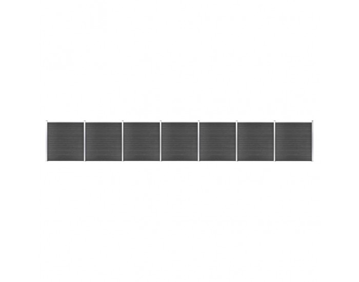 Sonata Ограден панел, WPC, 1218x186 см, черен