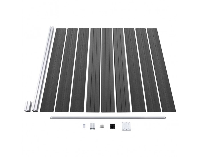 Sonata Ограден панел, WPC, 1391x186 см, черен