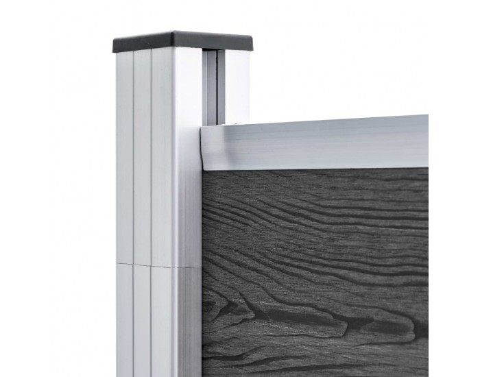 Sonata Ограден панел, WPC, 1391x186 см, черен