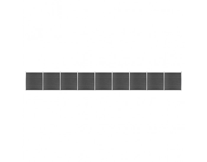 Sonata Ограден панел, WPC, 1564x186 см, черен