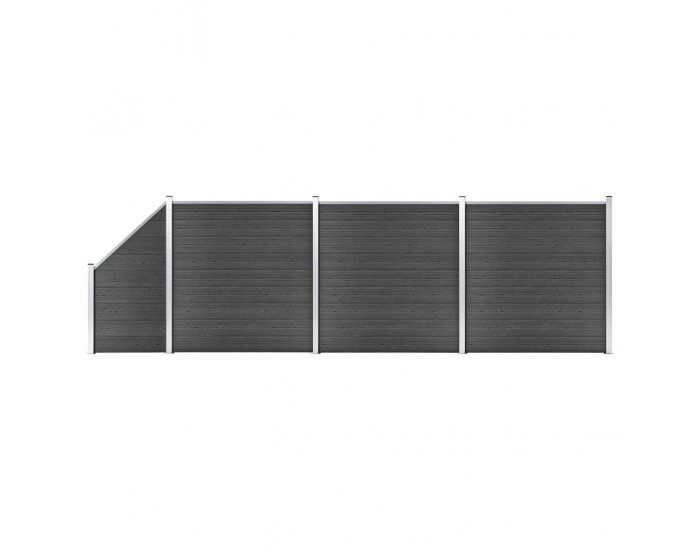 Sonata Ограден панел, WPC, 619x(105-186) см, черен