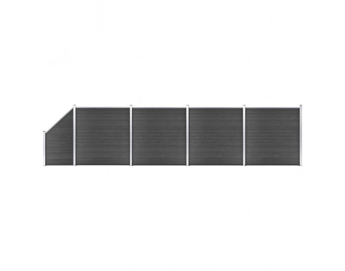 Sonata Ограден панел, WPC, 792x(105-186) см, черен