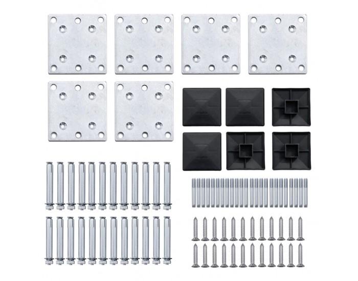 Sonata Ограден панел, WPC, 792x(105-186) см, черен