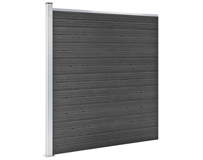 Sonata Ограден панел, WPC, 792x(105-186) см, черен