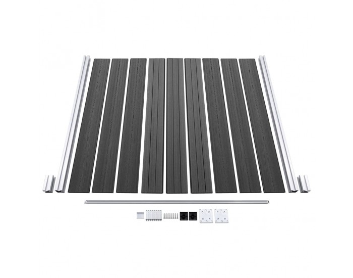 Sonata Ограден панел, WPC, 792x(105-186) см, черен